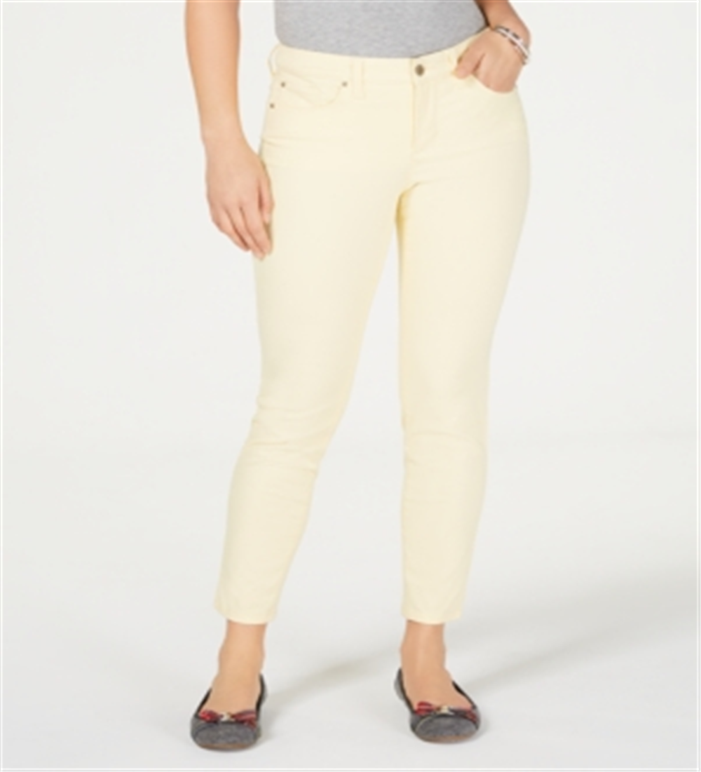 Charter Club Women's Bristol Tummy Control Skinny Ankle Jeans Yellow Size 10