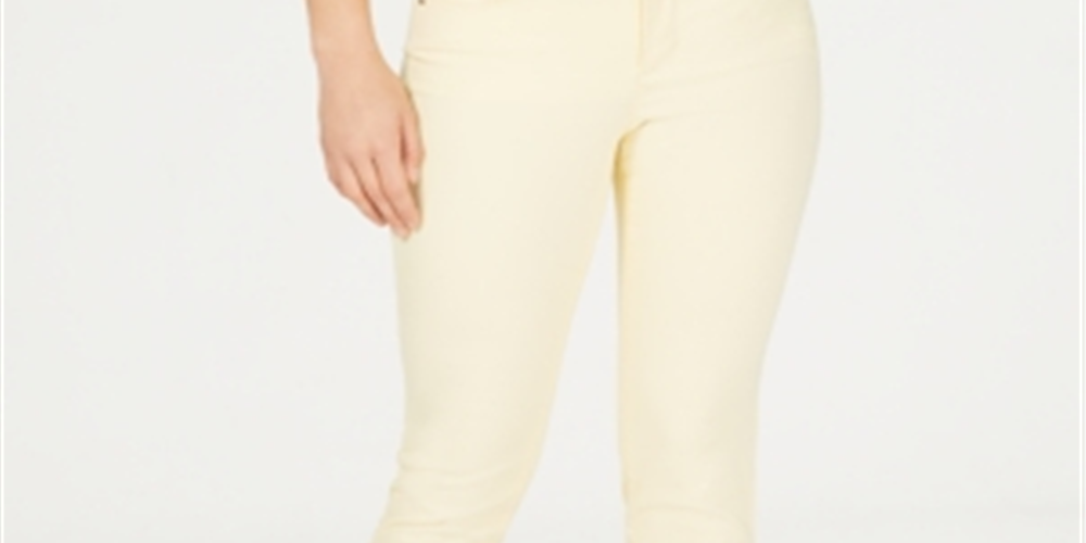 Charter Club Women's Bristol Tummy Control Skinny Ankle Jeans Yellow Size 10