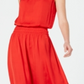 Alfani Women's Smocked Waist Midi Dress Red Size Petite XL