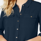 Charter Club Women's Two Pocket Shirt Blue Size Small