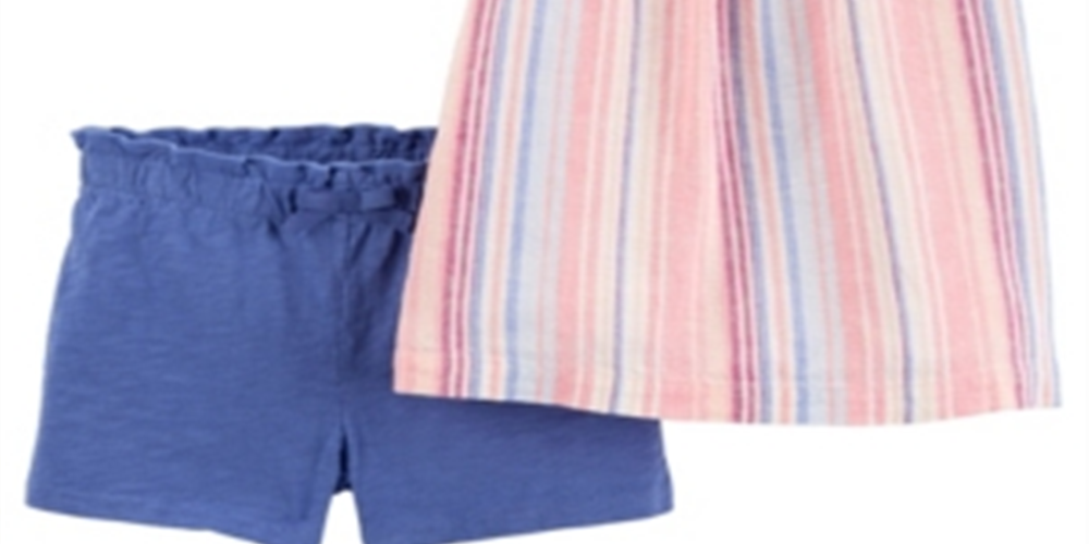 Carter's Girl's 2 Piece Striped Shirt and Short Set Blue Size 12M