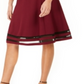 NY Collection Women's Mesh Stripe Dress Maroon Size Petite XL