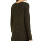 Alfani Women's Pinstripe Cuffed Jewel Neck Top Black Size Petite Large