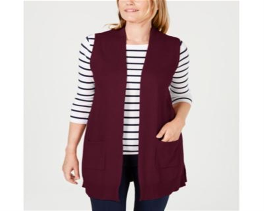 Karen Scott Women's Sweater Vest Red Size X-Small