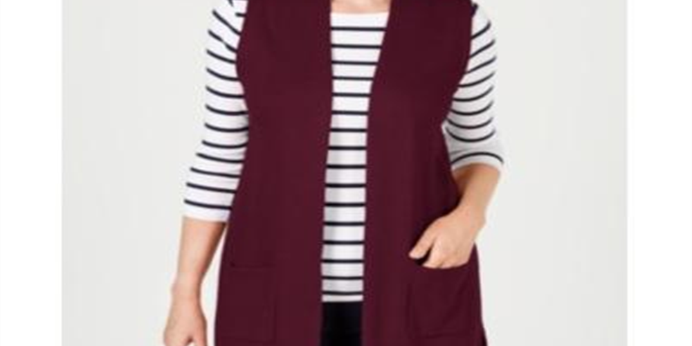 Karen Scott Women's Sweater Vest Red Size X-Small