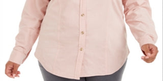 Charter Club Women's Cotton Corduroy Shirt Pink Size 0X