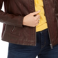 Style & Co Perforated Garment Dyed Faux Leather Jacket Red Size Medium