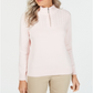 Karen Scott Women's Cotton Zip Neck Sweater Charcoal Size X-Large