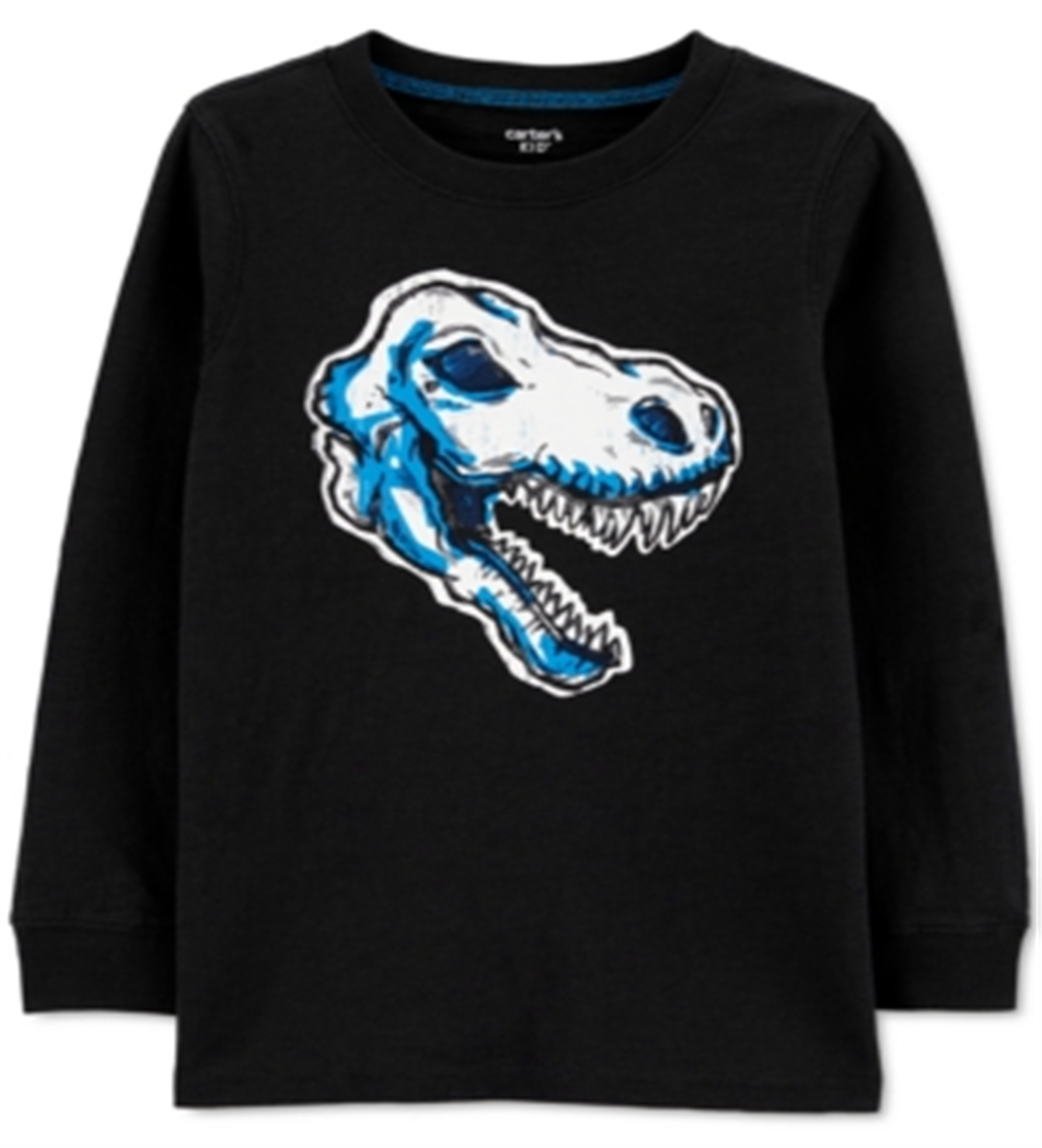 Carter's Boy's Dinosaur Slub Jersey Tee Black Size 8
