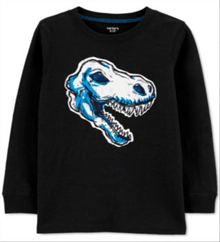 Carter's Boy's Dinosaur Slub Jersey Tee Black Size 8