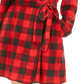 Muk Luks Women's Cozy Short Fleece Robe Lumber Jack Check Red Size Large