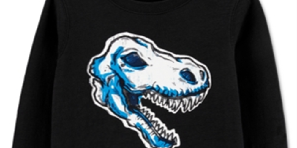 Carter's Boy's Dinosaur Slub Jersey Tee Black Size 7