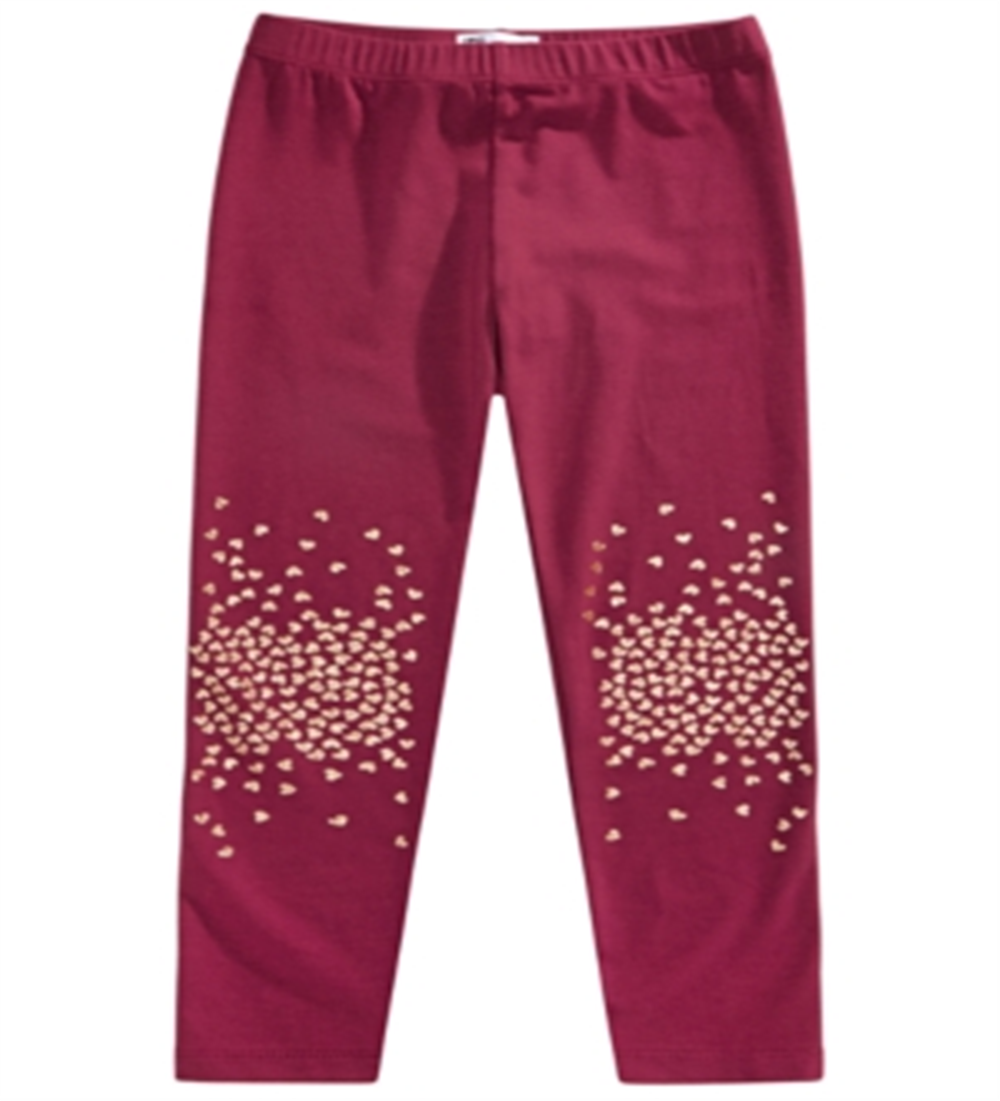 Epic Threads Toddler Girl's Glitter Heart Leggings Red Size 3T