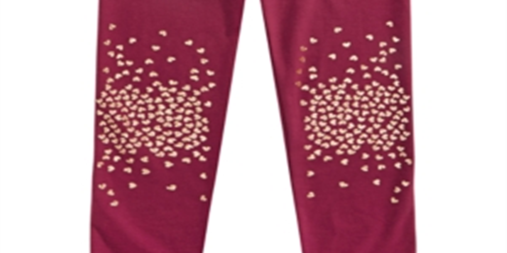 Epic Threads Toddler Girl's Glitter Heart Leggings Red Size 3T