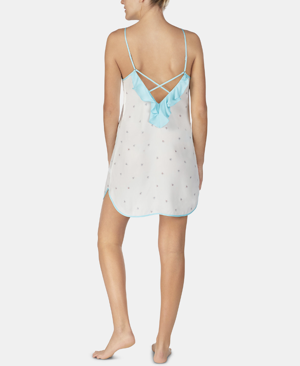 Betsey Johnson Women's Diamond Print Chemise Nightgown White Size Large