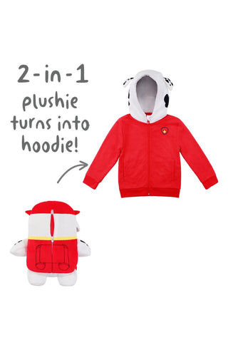 Cubcoats Transforming 2 in 1 Unisex Marshall 2-in-1 Stuffed Animal Hoodie Red