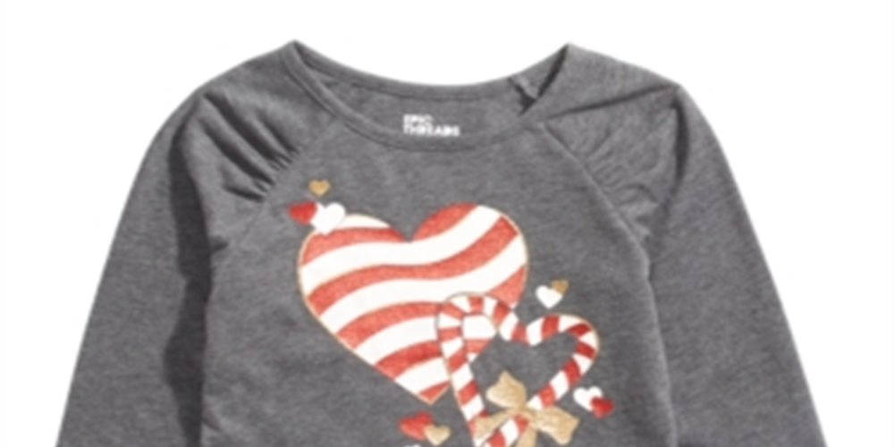 Epic Threads Little Girl's Candy Heart T-Shirt Gray Size 5