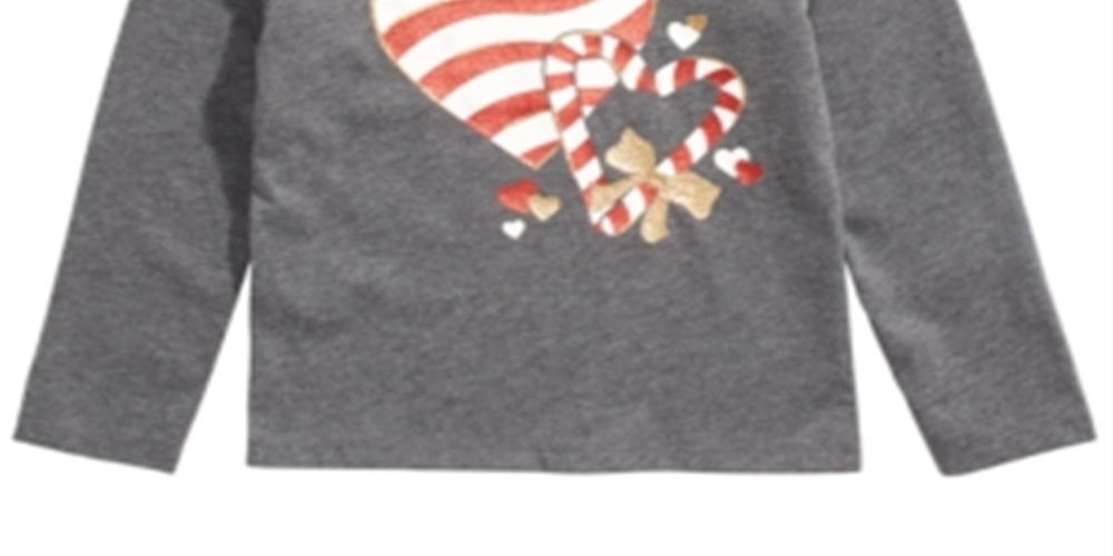 Epic Threads Little Girl's Candy Heart T-Shirt Gray Size 5