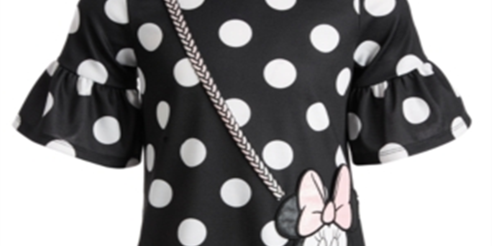 Disney Little Girl's Dot Print Minnie Purse Dress Pink Size 6