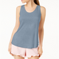 Maison Jules Women's Scoop Neck Tank Blue Size Medium