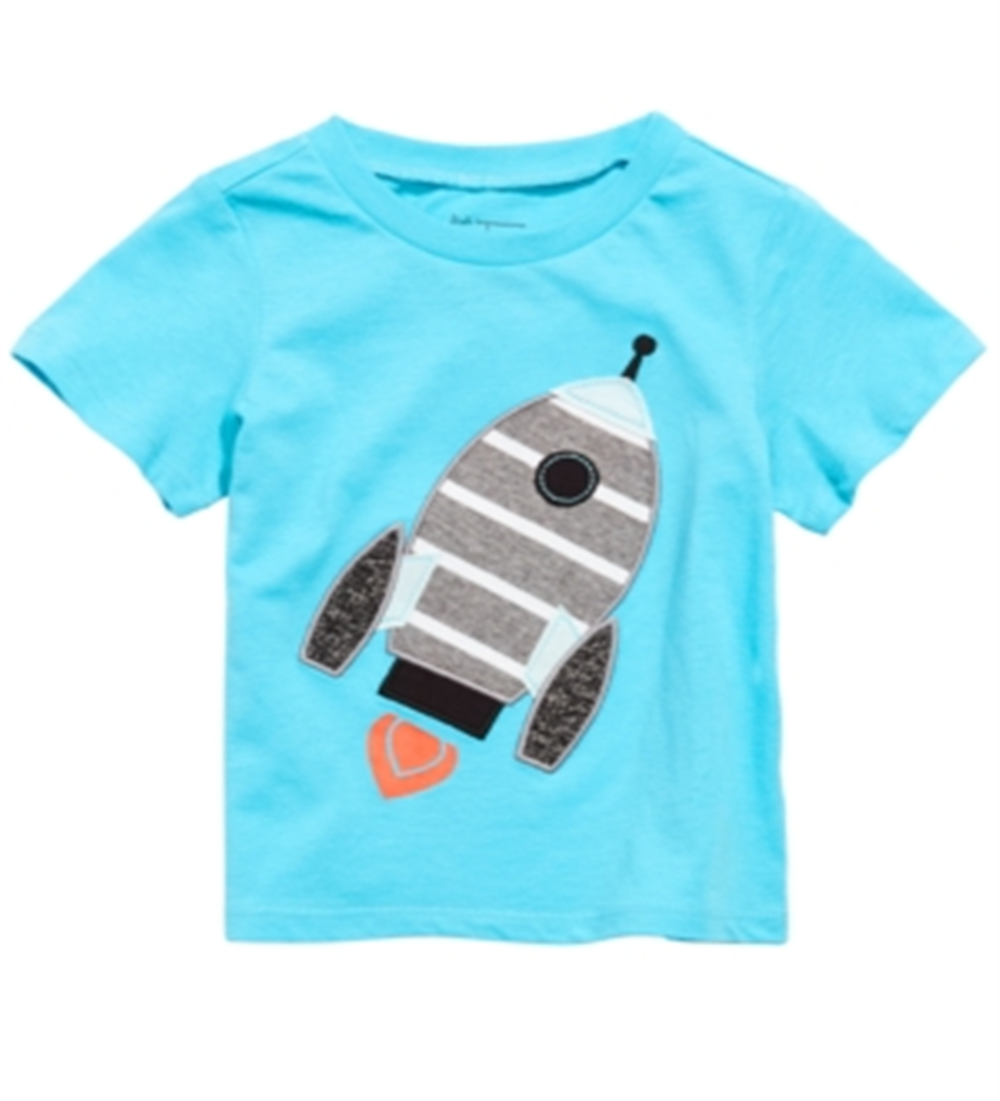 First Impressions Toddler Boy's Cotton Rocket Ship T-Shirt Blue Size 4T