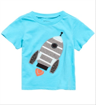 First Impressions Toddler Boy's Cotton Rocket Ship T-Shirt Blue Size 4T
