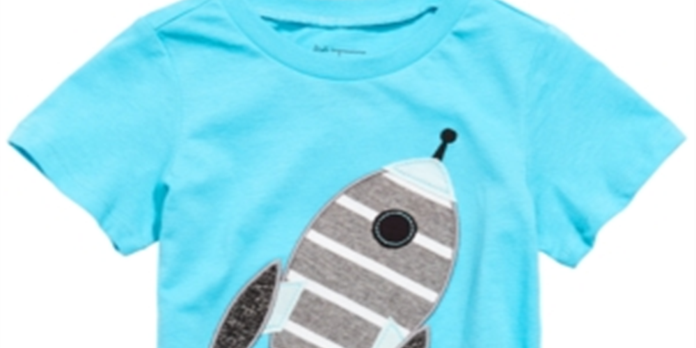 First Impressions Toddler Boy's Cotton Rocket Ship T-Shirt Blue Size 4T