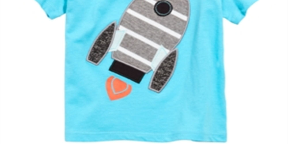 First Impressions Toddler Boy's Cotton Rocket Ship T-Shirt Blue Size 4T