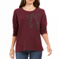 Style & Co Women's Embellished Whimsy Sweatshirt Purple Size Small
