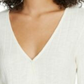 Sanctuary Women's Ribbed Long Sleeve Surplice Neckline Wrap Top White Size Large