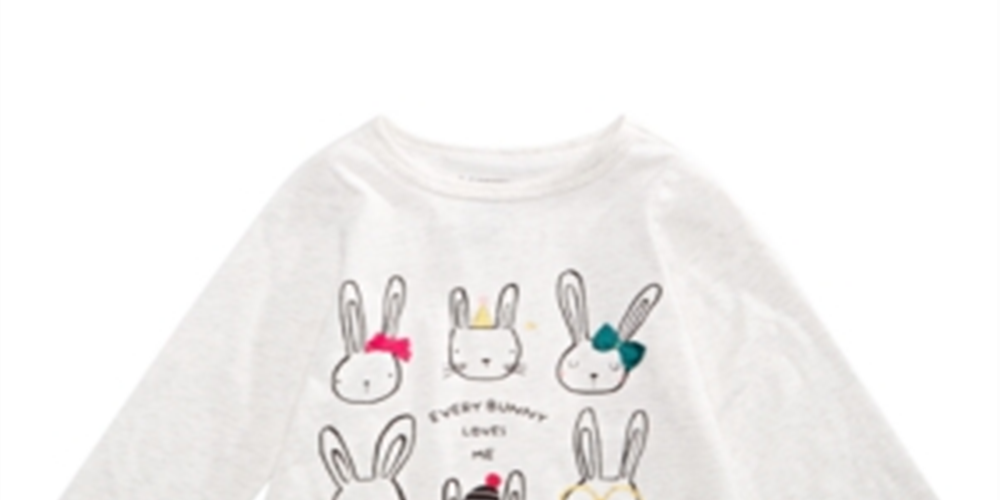 First Impressions Baby Girl's Bunnies Print T-Shirt White Size 3-6 Months