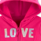 Carter's Toddler Girl's Sequin Love Zip up Fleece Hoodie Pink Size 5T