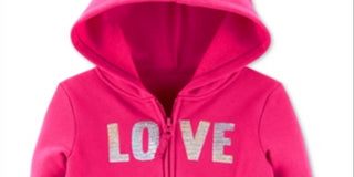 Carter's Toddler Girl's Sequin Love Zip up Fleece Hoodie Pink Size 5T