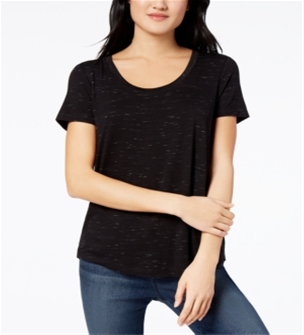 Maison Jules Women's Scoop Neck T-Shirt Black Size X-Small