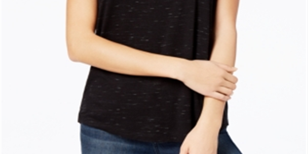 Maison Jules Women's Scoop Neck T-Shirt Black Size X-Small