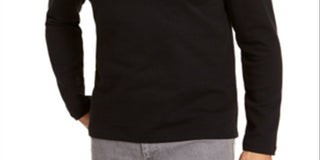 Alfani Men's Solid Quarter Zip Sweater Black Size Small