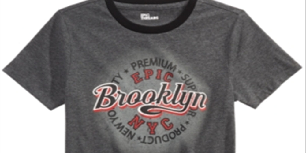 Epic Threads Big Boy's Brooklyn Epic T-Shirt Gray Size Large
