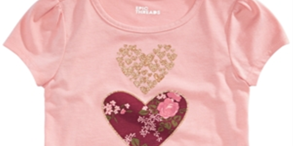 Epic Threads Toddler Girl's Stacked Hearts T-Shirt Pink Size 3T REG