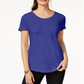 Style & Co Women's Cotton Crew Neck T-Shirt Blue Size Small
