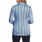 Vince Camuto Women's Stripey Interludes Dressy Casual Blazer Blue Size 14