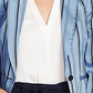 Vince Camuto Women's Stripey Interludes Dressy Casual Blazer Blue Size 14