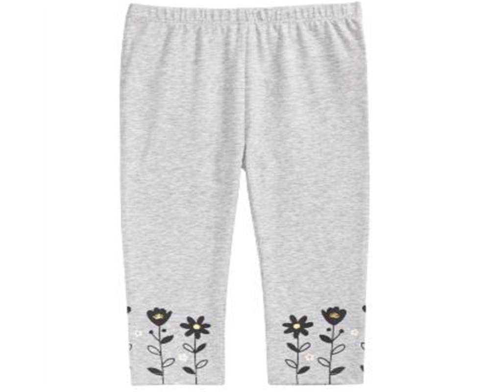 First Impressions Baby Girl's Floral Hem Leggings Gray Size 12 Months