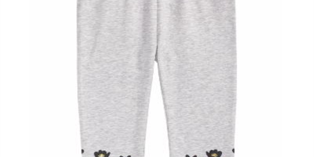 First Impressions Baby Girl's Floral Hem Leggings Gray Size 12 Months