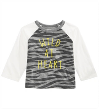 First Impressions Toddler Boy's Wild at Heart Print Cotton T-Shirt Gray Size 4T