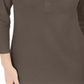 Karen Scott Women's 3/4 Sleeve Henley Shirt Brown Size X-Small