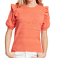 Ella Moss Women's Emilia Ruffle Sleeve Sweater Orange Size M