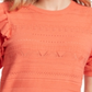 Ella Moss Women's Emilia Ruffle Sleeve Sweater Orange Size M