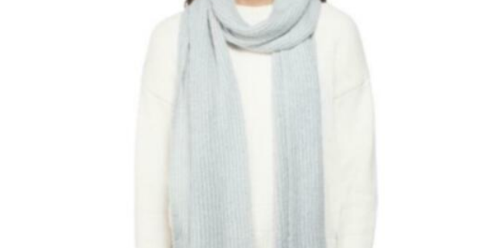 Style & Co Women's Rib Solid Grey Scarf Gray Size Regular