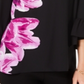 Alfani Women's Bell Sleeve Floral Print Top Fuchsia - Black Size Petite S