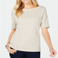 Karen Scott Women's Elbow Sleeve Top BlueSize Petite S